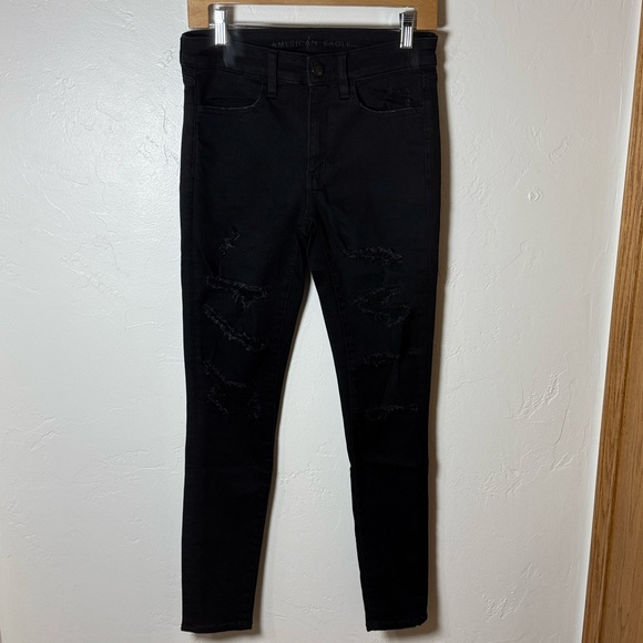American Eagle black high rise jeggings size 4 NWOT - Picture 1 of 12